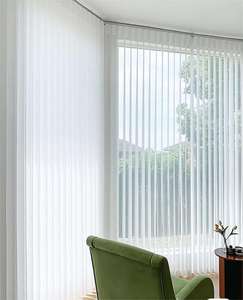 <span class=keywords><strong>Tende</strong></span> Veneziane Verticali in Tessuto Bianco, Protezione Solare Manuale, <span class=keywords><strong>Tende</strong></span> Trasparenti per Ufficio - Product Image 1