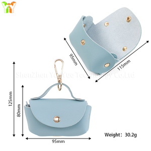Dispensador de bolsas de caca para mascotas Dos de cuero PU, Mini bolsa para monedas para perros, bolsa para caca, BILLETERA, bolsas para basura - Product Image 5