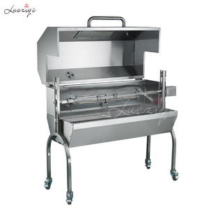 Động cơ điện thép không gỉ rang xay toàn bộ Pig Lamb <span class=keywords><strong>gas</strong></span> và than nướng BBQ xách tay Argentina grills với gốm đầu đốt - Product Image 4