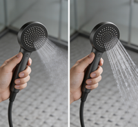 Système de douche pluie moderne avec étagère de rangement, gris anthracite brossé, pour projets OEM d'appartements