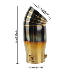 63mm Stainless Steel <b>Car</b> Exhaust Pipe Modification Tail Throat End Tail Pipe Outlet Universal Tail Pipe - Product Image 3