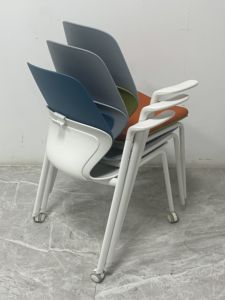 सरल स्टाफ कार्यालय चेयर प्लास्टिक बैकरेस्ट धनुष के आकार की कुर्सी चल रहे सार्वभौमिक व्हील ऑफिस चेयर - Product Image 4