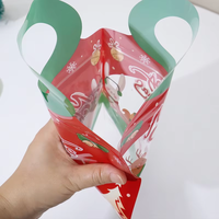 Pochette Doypack en plastique de qualité alimentaire, forme irrégulière, avec fermeture éclair et poignée, écologique, pour bonbons et snacks, très vendue pour Noël