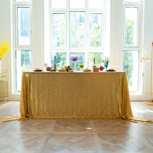 Nordic Style Luxury Sequin Printed Dining Table Cloths Gold Table Cloth Wedding Table Clothes For Weddings Decorations