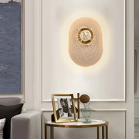 Applique murale LED annulaire en aluminium à feuille d'or scintillante 8W, intensité variable 3 CCT, Ra90 élevé, pour la décoration de villas de luxe