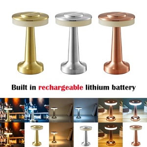Metal Cordless Table <b>Lamp</b> USB Rechargeable Touch Dimming LED Night Light Portable Bar Restaurant Coffee Shop Decor Desk <b>Lamp</b> - Product Image 1