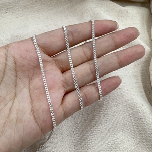 Lớp bảo vệ dây chuyền bạc 925 Sterling 2mm kiểu Cuban dành cho nam nữ, làm đồ trang sức vĩnh cửu - Product Image 2