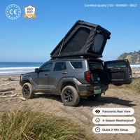 Tente de toit Zentopia à charnière arrière en aluminium, ultra-mince 12 cm, 57 kg, levage hydraulique, 2 personnes, pour SUV 4x4, camping, distributeur, vente en gros