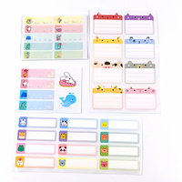 Étiquette adhésive en papier synthétique étanche et résistante à la déchirure, étiquette de nom de dessin animé facile à écrire pour les gobelets pour enfants estampillés