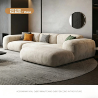 Canapé d'angle minimaliste italien moderne, léger et luxueux, résistant aux chats, parfait pour le salon