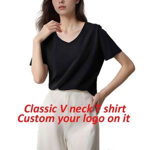 Camiseta Personalizada para Mujer, Corte Regular, 200gsm, Modal, Informal, a la Moda, Manga Corta, Cuello en V - Product Image 2