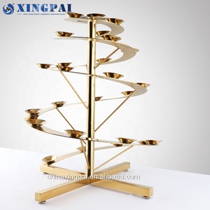 XINGPAI Catering Decorations Buffet Luxury Arab Gold Dessert Cake <strong>Stand</strong> Rotating Buffet <strong>Food</strong> Display <strong>Stands</strong> - Product Image 4