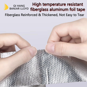 ทนต่ออุณหภูมิสูง กันน้ำ ป้องกันแสงแดด เคลือบฟอยล์อะลูมิเนียมสีเทาเงิน เทปไฟเบอร์กลาส หนาขึ้น แข็งแรง - Product Image 5