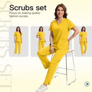 Set di Divise Mediche da Donna 2025, Personalizzabili, Rosa, a Zampa d'Elefante, Elasticizzate, alla Moda, per <span class=keywords><strong>Infermiere</strong></span> e Saloni - Product Image 4