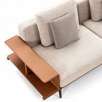 Muebles de Diseño Italiano de Lujo, Sofá Cama en Forma de L de Cuero Genuino Posmoderno para Sala de Estar