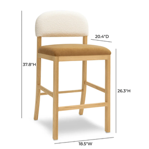 Tabouret de bar Celia Performance en chêne avec revêtement bouclé et design moderne pour usage commercial et salle à manger - Product Image 6
