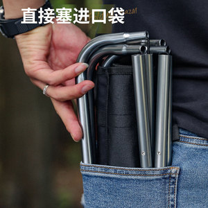 Taburete Plegable de Aleación de Aluminio 7075, 22X23.5X26 Cm, Verde Militar y Negro, Silla de Pesca Portátil para Uso en Exteriores - Product Image 4