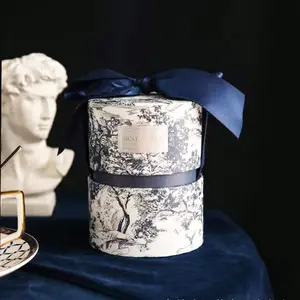 Caja de regalo redonda <span class=keywords><strong>con</strong></span> tubos de papel personalizados para boda, cajas de embalaje para dulces, chocolates, té, café, <span class=keywords><strong>galletas</strong></span>, frascos - Product Image 1