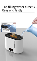 Humidificateur ultrasonique électrique intelligent, diffuseur d'arômes avec effet de flamme, télécommande, fabricant, vente en gros pour usage domestique