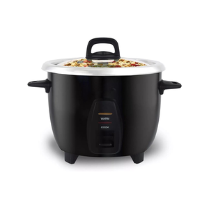 Pentola elettrica per riso in acciaio inossidabile con capacità da 10 tazze (5 tazze poco cotta), il colore nero per le zuppe include il misurino - Product Image 2