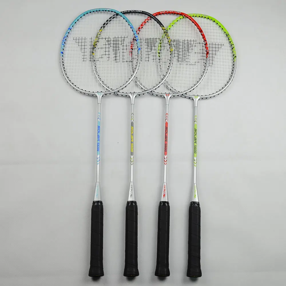 Sport oefening T-joint gehard staal badminton racket/badminton bat