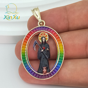 Collar con Colgante de <span class=keywords><strong>la</strong></span> Virgen María en Cobre Personalizado al por Mayor con Baño de Oro de 14K para Mujer - Product Image 6