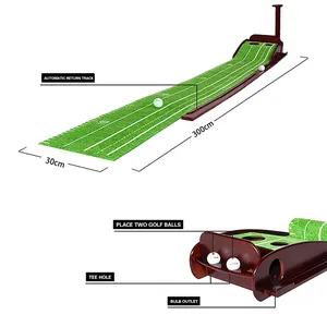 Crystal Velvet Mahagoni Indoor/Outdoor Auto Ball Return Golf Putter Trainer Matte Übung Putting Grün Übungsgerät