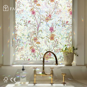Tamaño personalizado decorativo Pvc Arco Iris película ventana privacidad película privacidad <span class=keywords><strong>para</strong></span> el hogar estático película de la ventana - Product Image 4