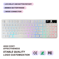 Keycaps Solid Tone 86 Tombol Keyboard Membran Nirkabel Tri Mode RGB Backlit LCD Rotary Knob 4000mAh USB-C Grosir OEM ODM