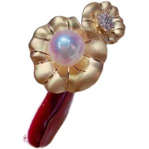 Base para Anillo de Plata S925, Accesorios para Perlas DIY, Cuentas Redondas de 8-12 mm, 10393-Negro, Base para Joyería de Plata - Product Image 3