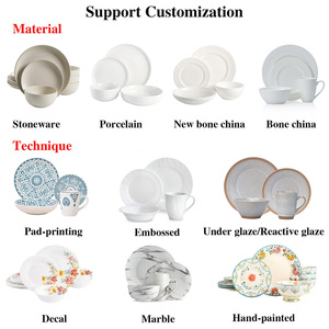 Juego de platos de vajilla de porcelana blanca con logotipo de restaurante personalizable personalizado platos redondos puede Platón platos de cerámica para restaurantes - Product Image 5