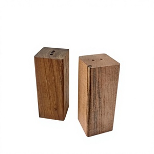 Juego de Molinillos de Sal y Pimienta de Cerámica y Madera de Acacia, Ecológicos, Manuales, Ajustables, Hexagonales, Recargables, para Cocina - Product Image 6