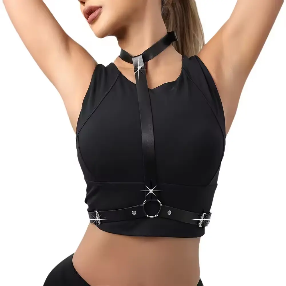 On Sale Bondage PU Leather Waist Belt Chest Strap Personality Body Harness Sexy Suspender Belt SM Sex Toys