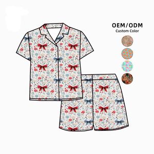 Conjunto de Pantalones Cortos sin Mangas para Bebés Niñas, de Bambú/Algodón Orgánico, OEM/ODM, Estampado Personalizado, Casual, Gran Venta - Product Image 6