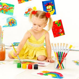 48 pinceaux pour enfants, lot de pinceaux en vrac, grands pinceaux ronds et plats pour la <span class=keywords><strong>peinture</strong></span> acrylique, à l'huile et à l'aquarelle - Product Image 6