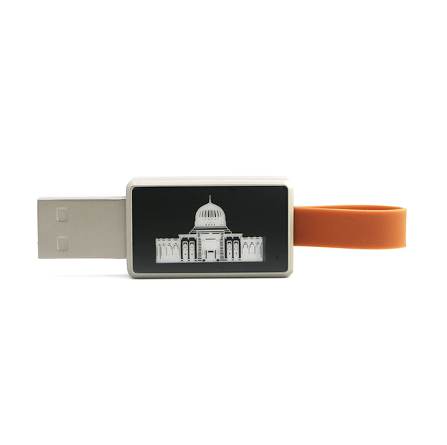 Customizable Glowing Light up Logo Usb Memory Stick Silicon Keyring Led Light Glow logo Gift Metal Usb Flash Drive Thumb Drive