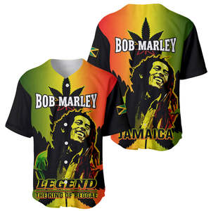 Jersey Baseball Legenda Jamaika Bob, Raja Reggae, Grosir Custom Bob Marley Desain Baru Kaos Baseball - Product Image 2
