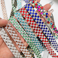 Pita berlian imitasi berperekat kualitas tinggi 4*4 pita berlian kaca aksesori sepatu Strip Dekorasi Kristal