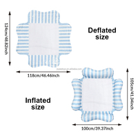 JOYEE Chaise hamac gonflable rayée pour piscine, transat flottant en maille, lit flottant pliable pour adultes