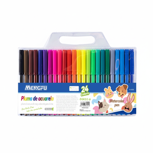 Set di 24 Pennarelli Acquerellabili per Bambini Mengfu M-0180, Colori Vivaci per Arte e Artigianato su Vetro, Pittura ad Acquerello Made in China - Product Image 2