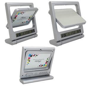 Reloj Despertador Europeo <span class=keywords><strong>para</strong></span> Dormitorio o Sala de Estar, Reloj de Escritorio con Pantalla de Hora, Fecha, Semana y Temperatura, Marco de Fotos Giratorio, Reloj Electrónico - Product Image 4
