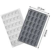 Moule à gâteau en silicone à 30 cavités, motif orange mandarine, pour mousse, chocolat, desserts français, outil de pâtisserie