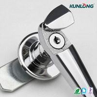 Serrure à poignée SK1-309AL avec corps de levier en L et placage chromé brillant pour armoire de commande de refroidisseur et boîtier de compteur utilitaire