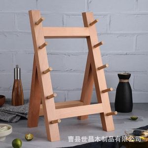 Support de couteaux à sashimi de style japonais, présentoir en bois à plusieurs niveaux, porte-couteaux durable pour la cuisine, capacité de 7 pièces - Product Image 2