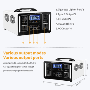 โรงงานสนับสนุนแบตเตอรี่ลิเธียมไอออน 1000WH 1500WH กำลังไฟ 1200W 2000W สถานีพลังงานแบบพกพาชั้นนำ - Product Image 5
