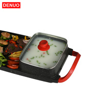 Ensembles d'ustensiles de cuisine marmite multifonctionnelle grils de barbecue électrique en fonte grill de barbecue coréen grill portable