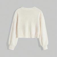 Cardigan en tricot brodé pour femme, automne-hiver, avec boutons, imprimé soleil et lune, manches longues, ouvert sur le devant, vêtement d'extérieur chaud
