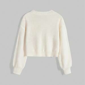 Cardigan in <span class=keywords><strong>Maglia</strong></span> da Donna Autunno Inverno <span class=keywords><strong>con</strong></span> Ricamo, Motivo Sole Luna, Maniche a Lanterna, Scollo a V - Product Image 2