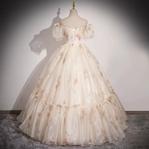 Abito da sera elegante champagne senza spalline, stile <span class=keywords><strong>fata</strong></span>, per performance sul palco, abito da sposa lungo da principessa per <span class=keywords><strong>donna</strong></span> - Product Image 4