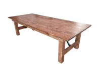 Tables de ferme pliantes rectangulaires en bois de style moderne pour le jardin en plein air, les hôtels, les restaurants et les événements.
